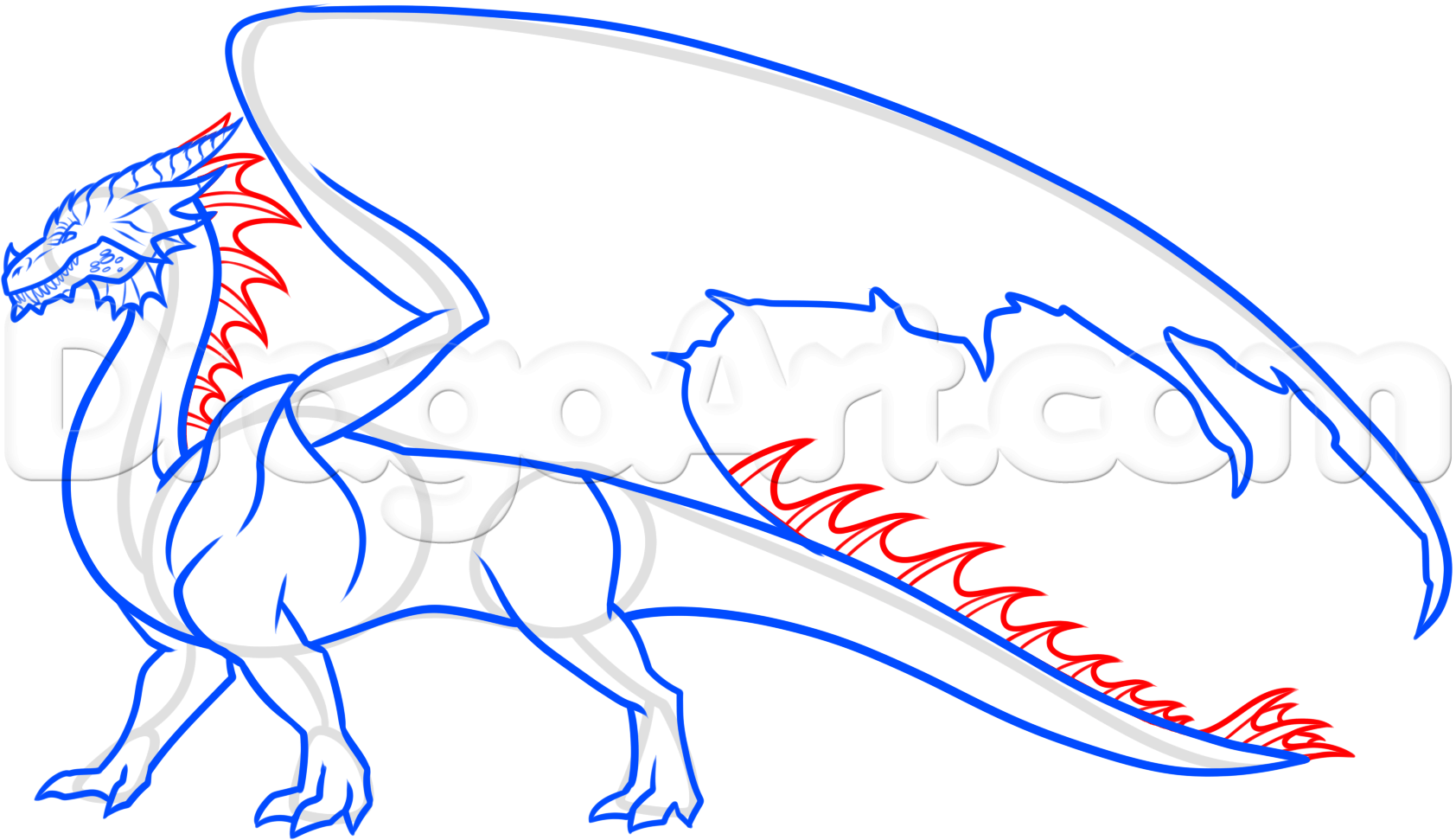 Clipart dragon body. Free drawn download clip
