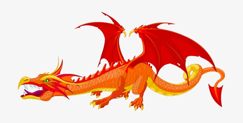 Clipart dragon clear background. Transparent red cartoon 