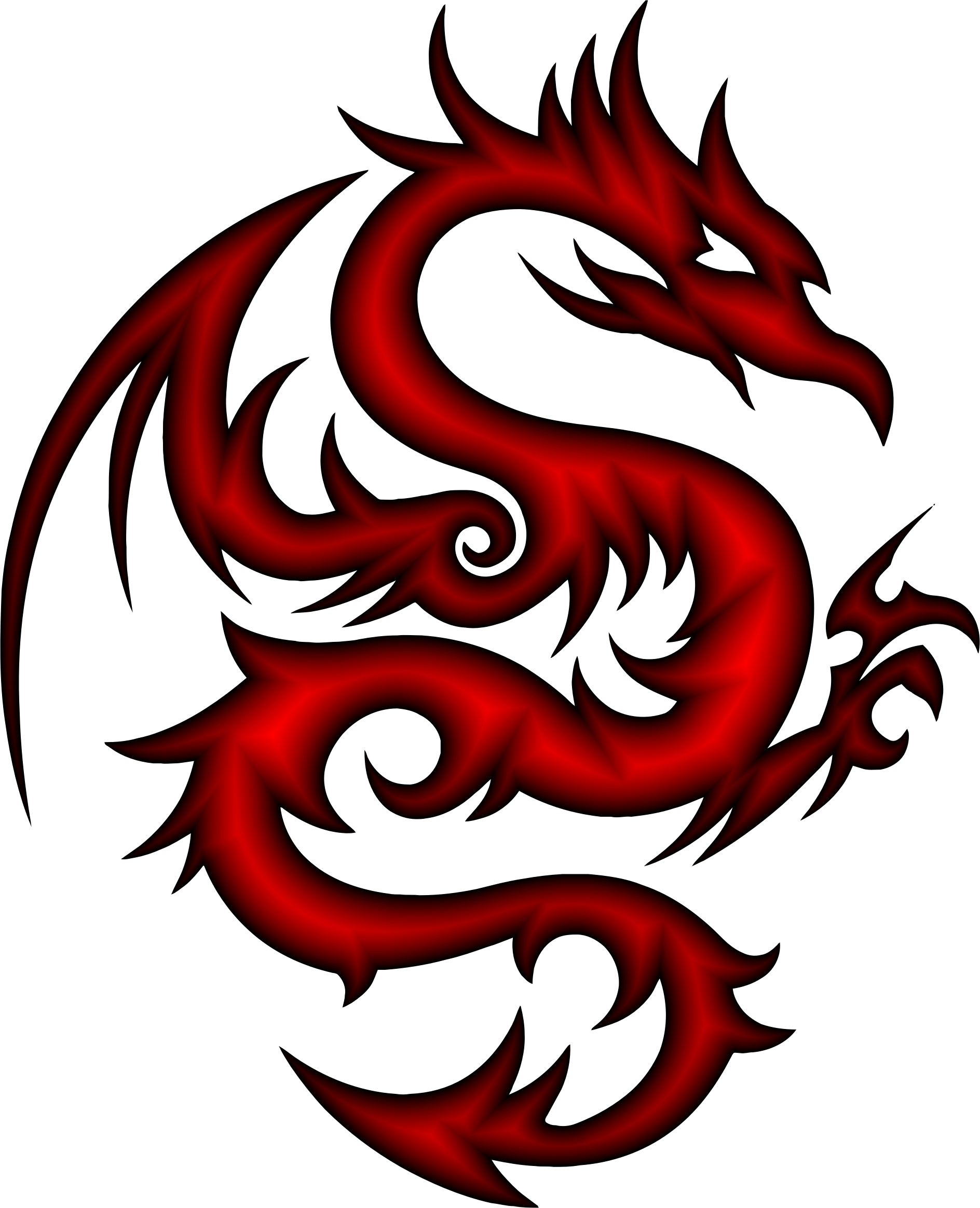 Clipart dragon dragon symbol. Crimson tribal big image