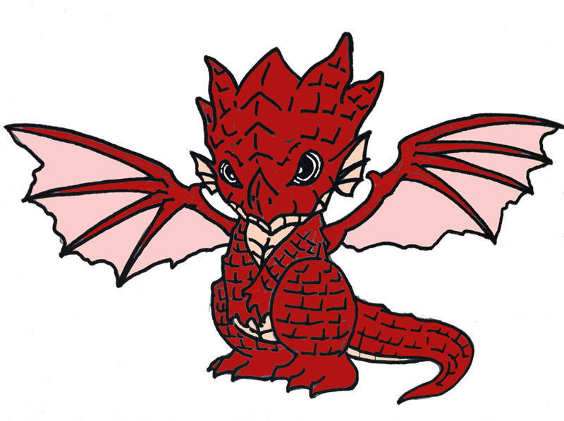 Clipart dragon fairy tale dragon. Fire igneel colored by