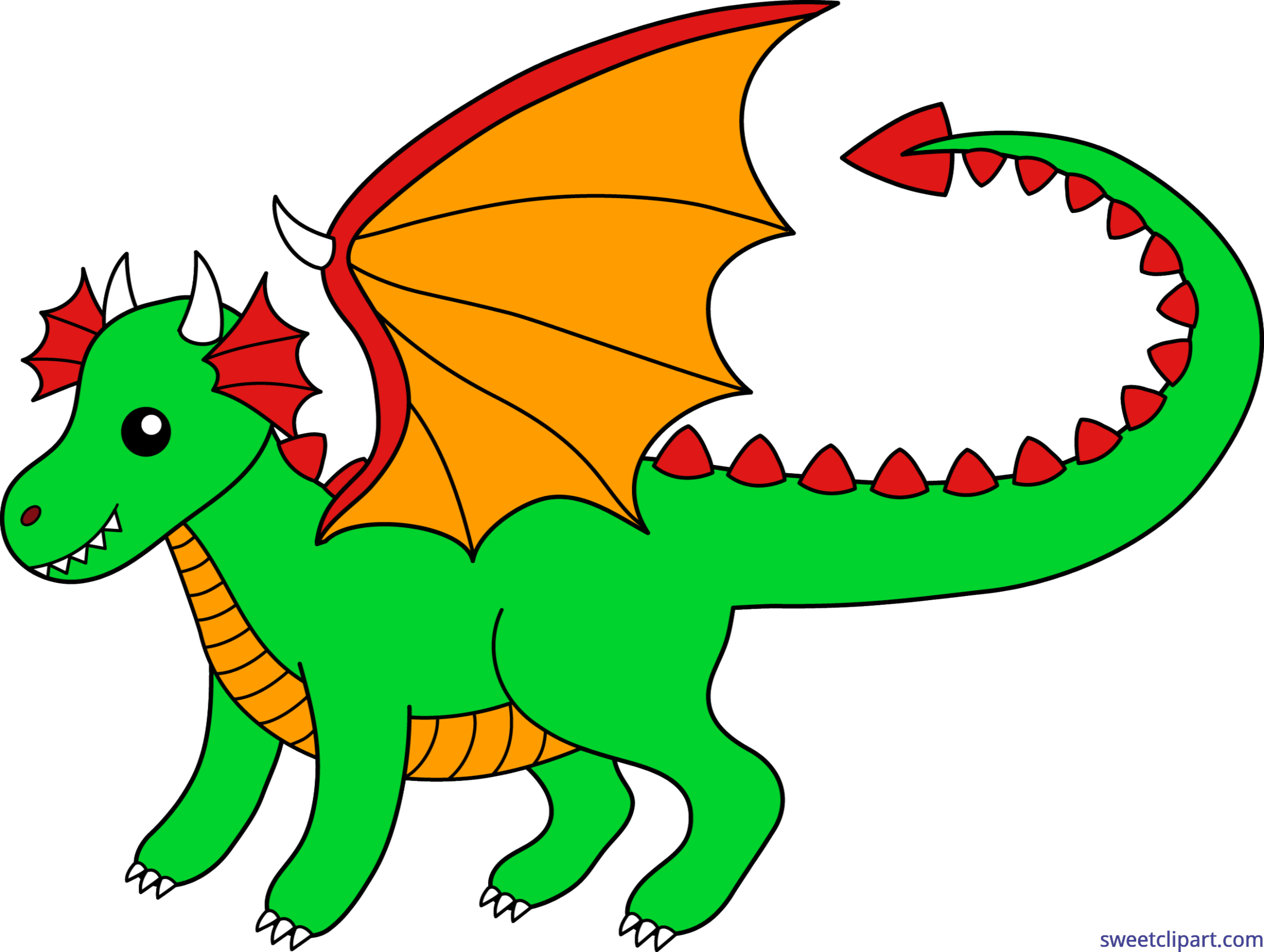 Clipart dragon green dragon. Clip art sweet