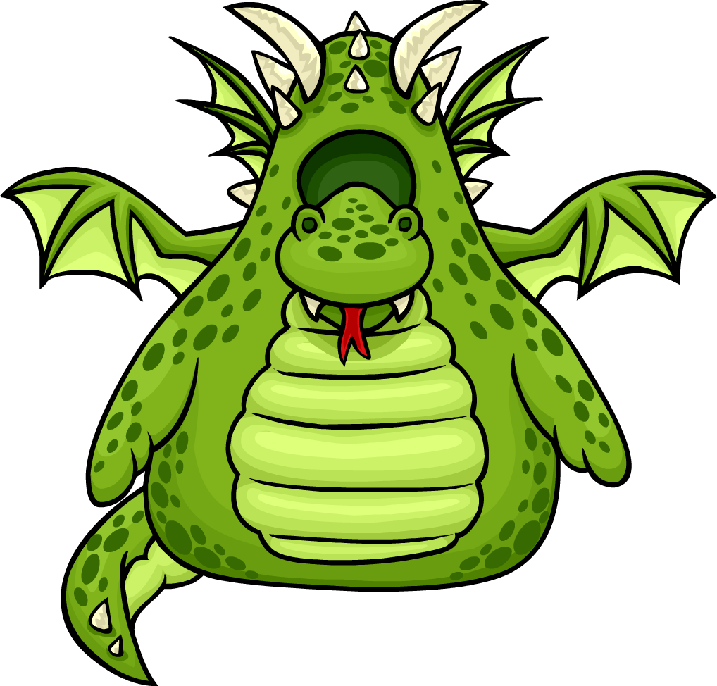 Clipart dragon green dragon. Costume club penguin rewritten