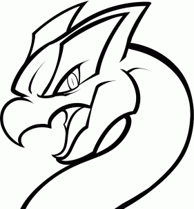 clipart dragon line drawing