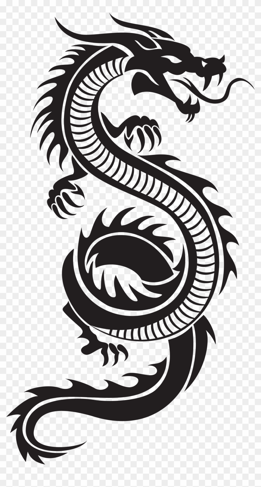 Clipart dragon oriental dragon. Chinese silhouette png clip