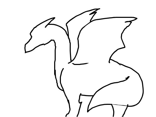 dragon clipart outline