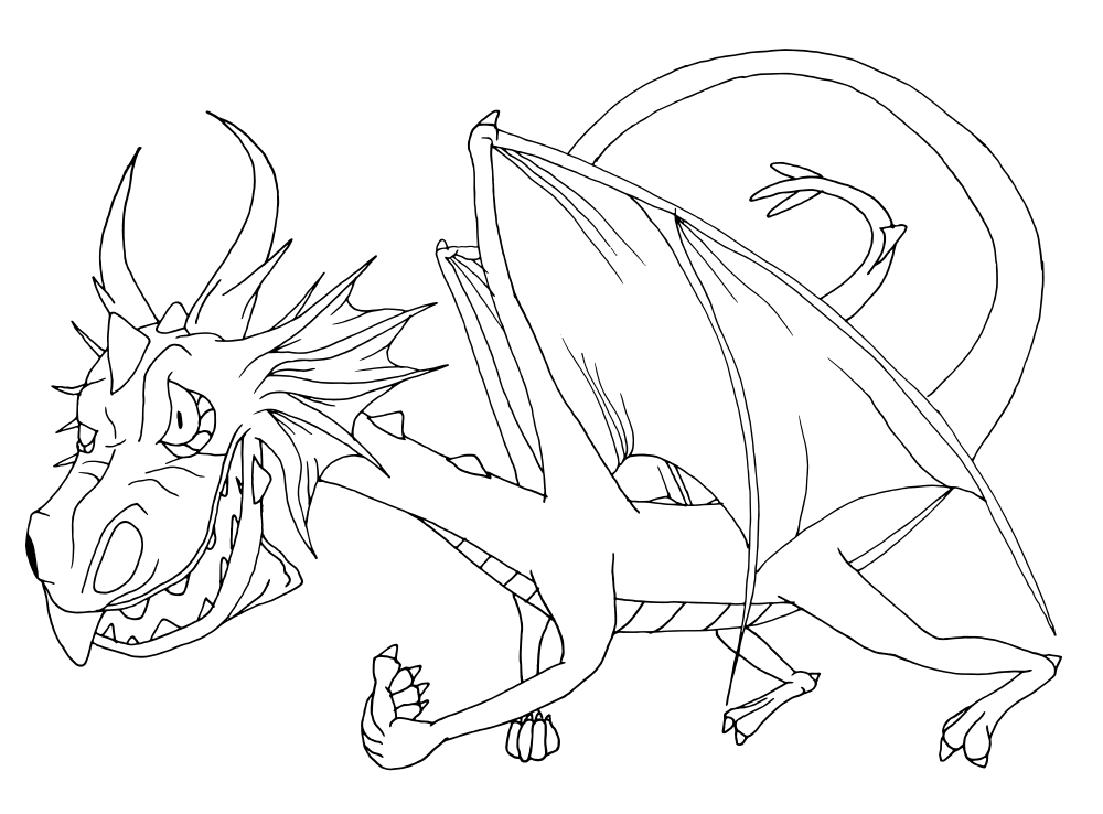 clipart dragon outline