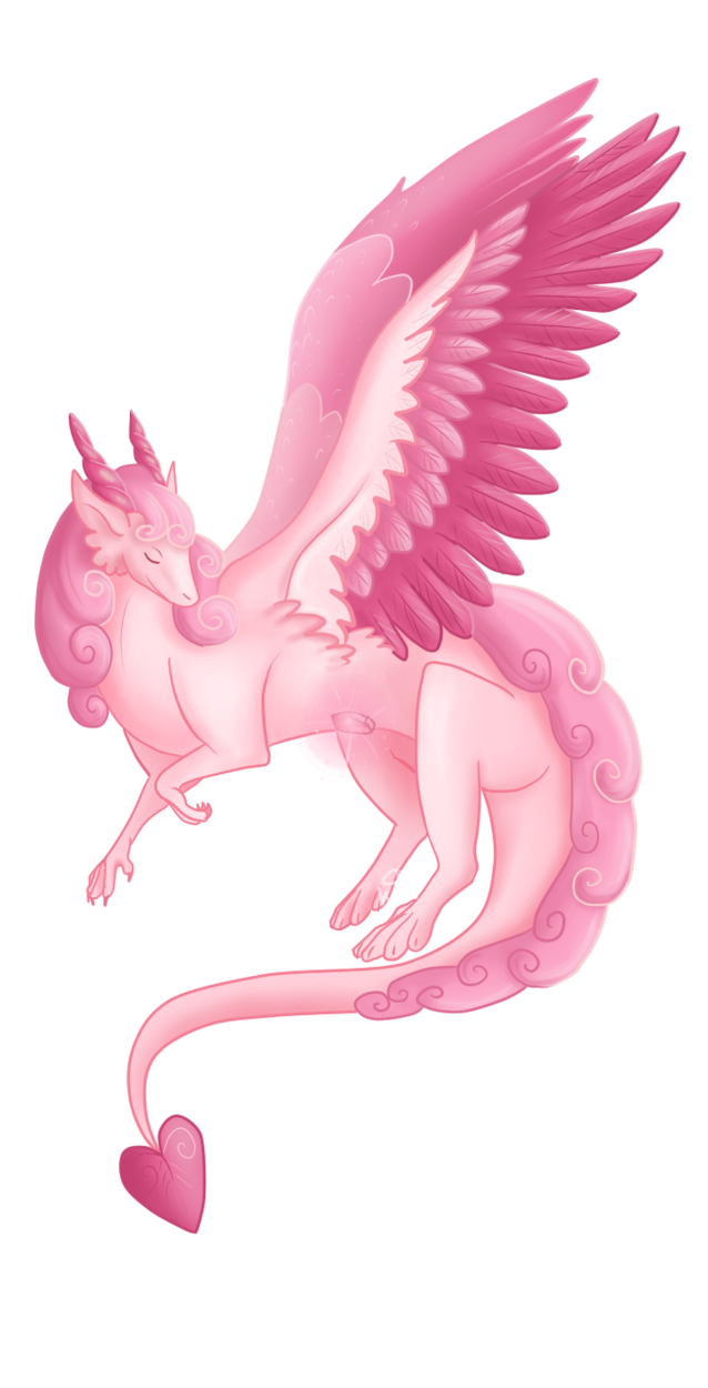 Clipart dragon pink dragon. Rose quartz by crystalcircle