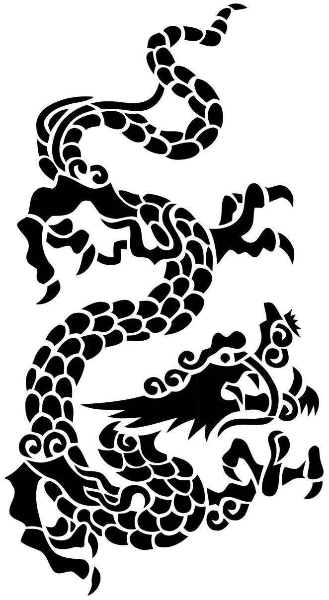 clipart dragon stencil