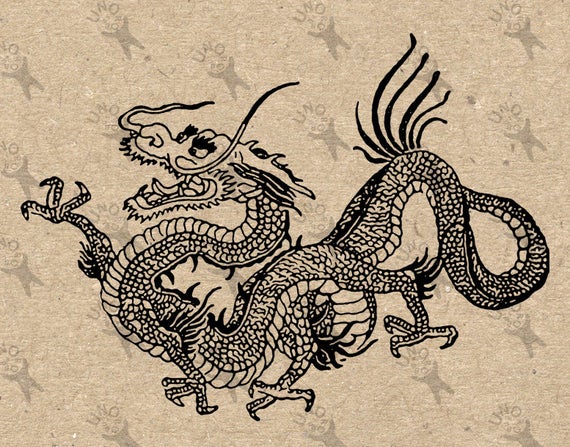 Clipart dragon vintage. Image fairy chinese instant