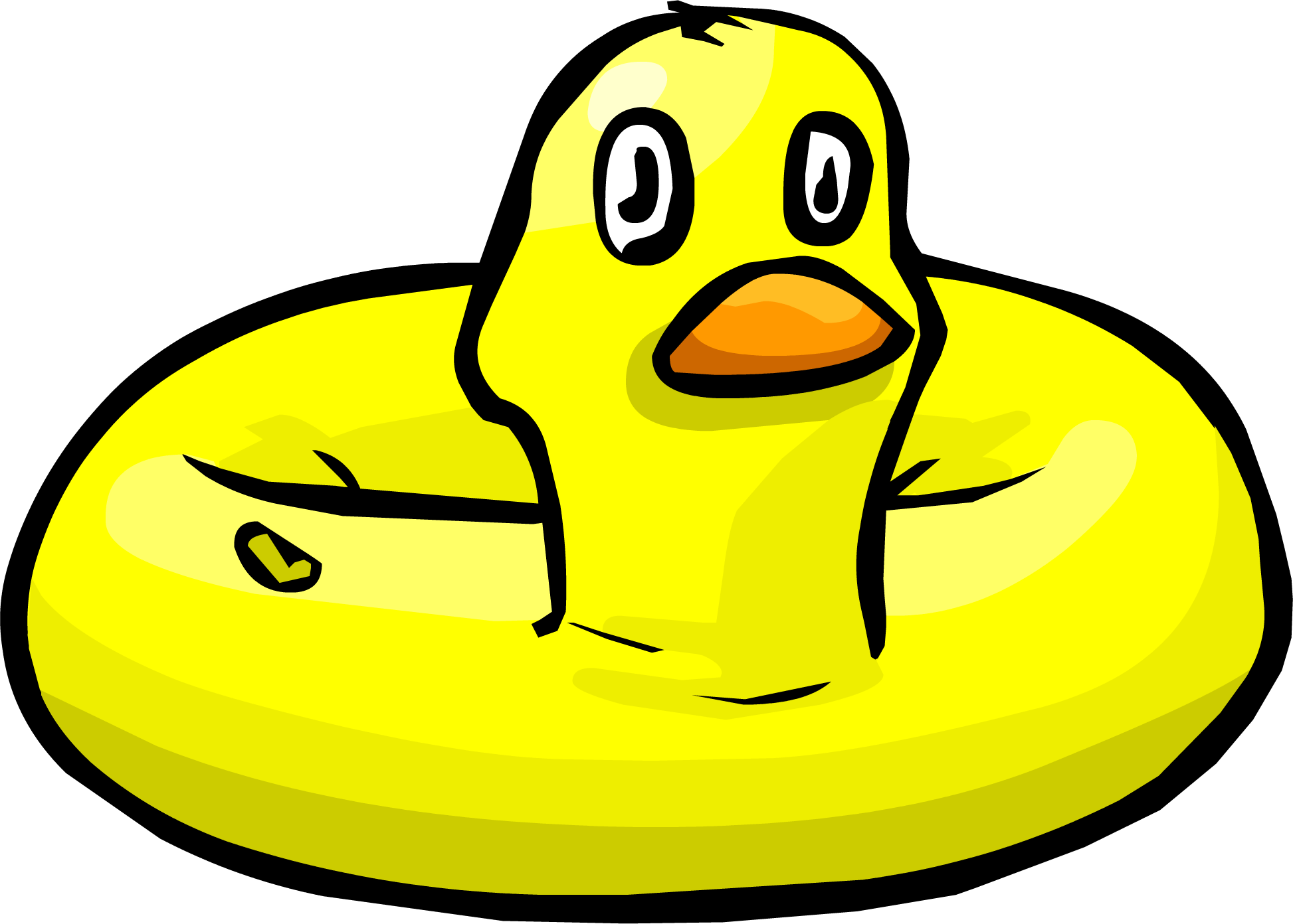 Inflatable duck club penguin. Duckling clipart yellow duckling