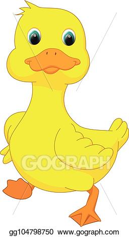 Eps illustration cartoon vector. Clipart duck cute