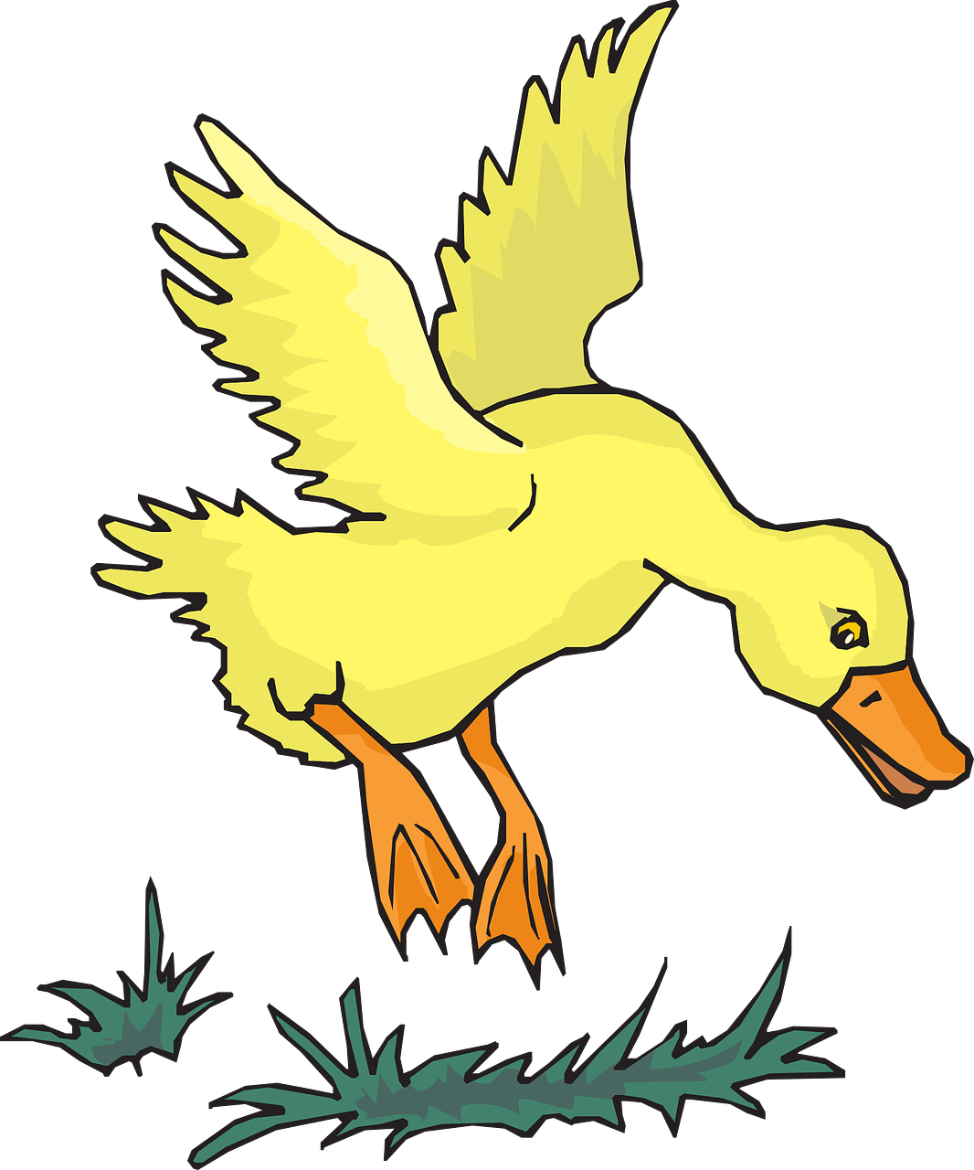 clipart duck flying