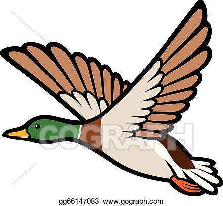 clipart duck in flight