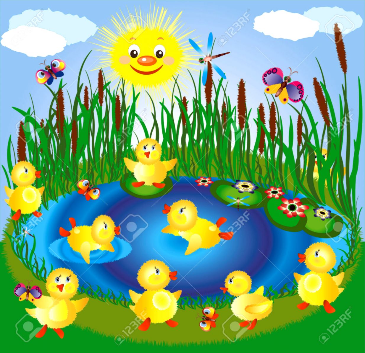 Clipart lake duck pond. Wallpapers savage 
