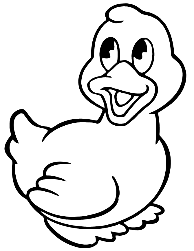 Duckling clipart colouring page. Free duck images download