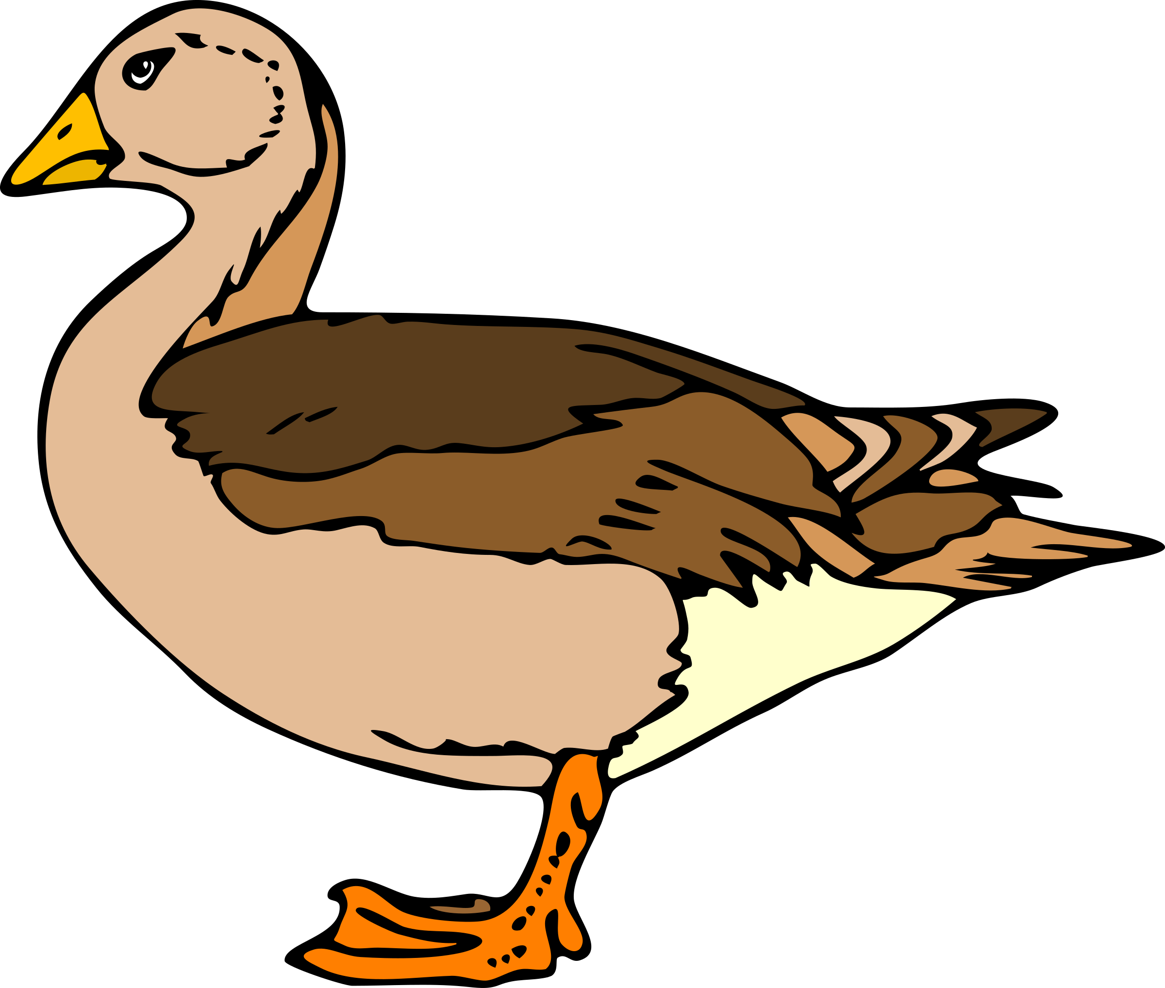 Goose clipart gander. Duck side view frames