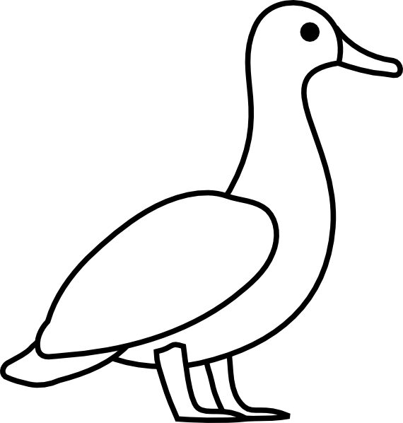 Duck outline clip art. Goose clipart vector