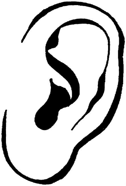 Black and white free. Ear clipart all ear