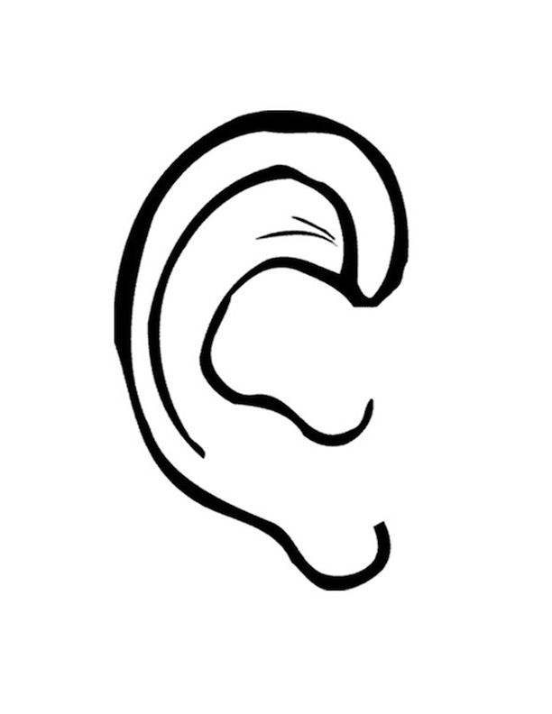 Ears clipart colouring page. Free coloring pages download