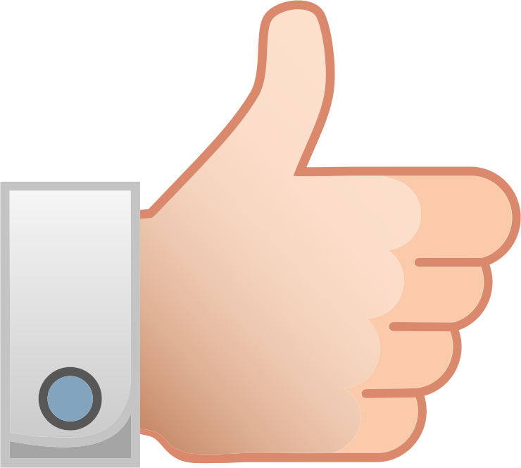 Thumbs up like medium. Clipart ear hand