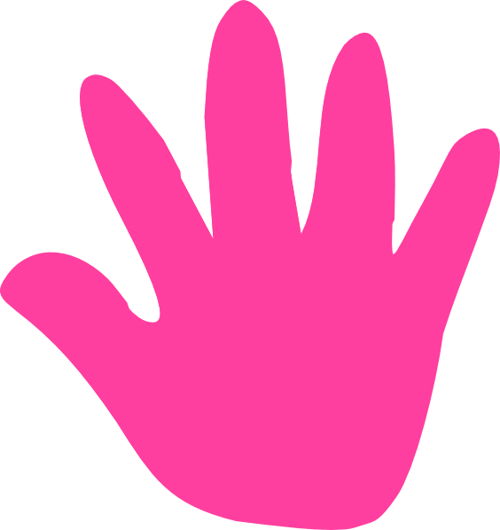 Handprint clipart pink. Right hand clip art