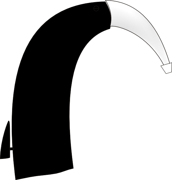 Black clip art at. Clipart ear silhouette