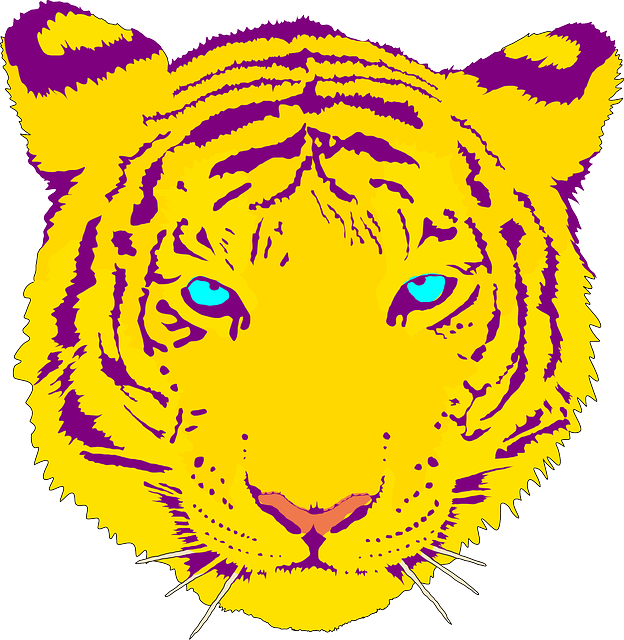 clipart tiger swimming