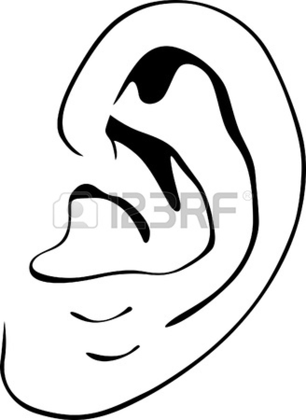 hearing clipart black and white