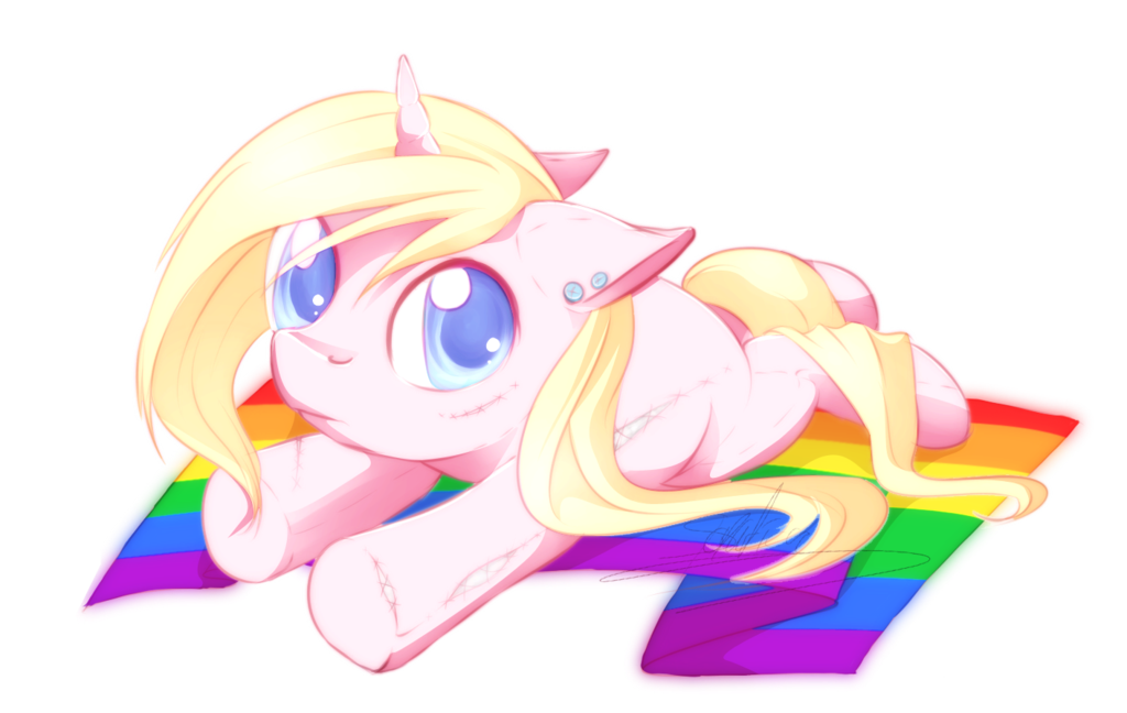 Clipart ear unicorn. Rainbow flag comm by