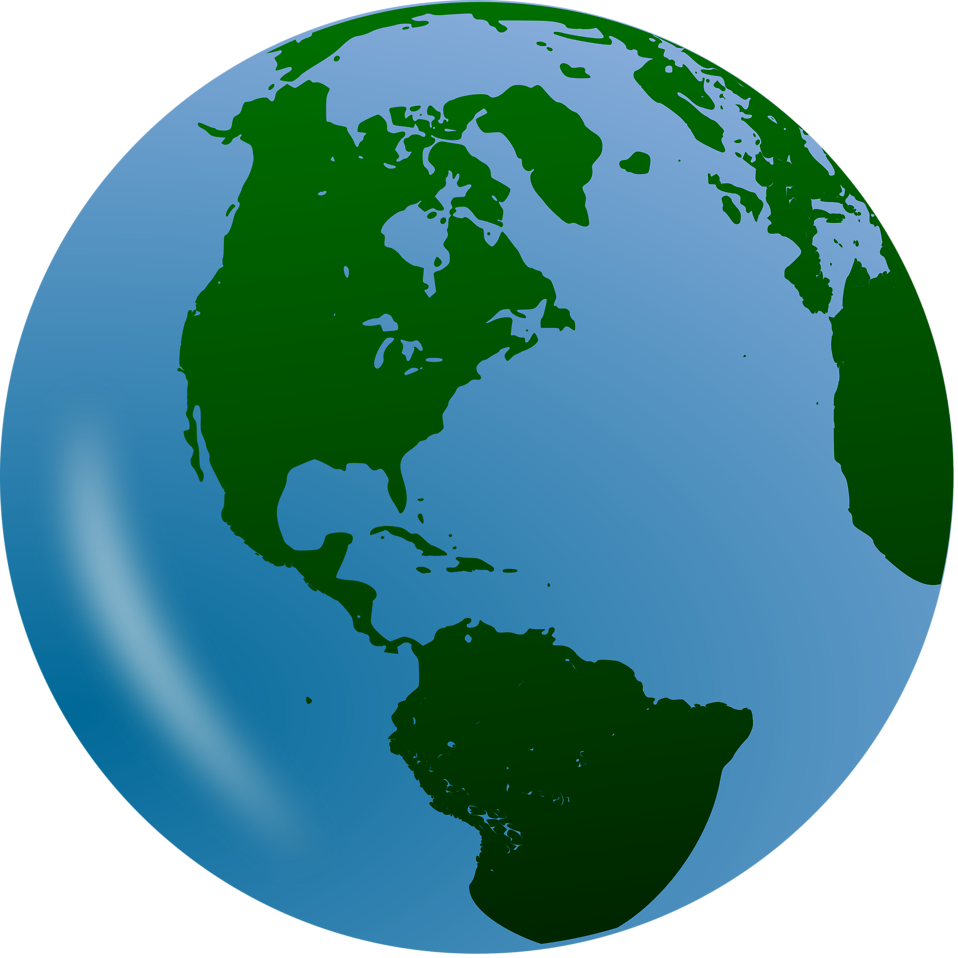 clipart world globe north america