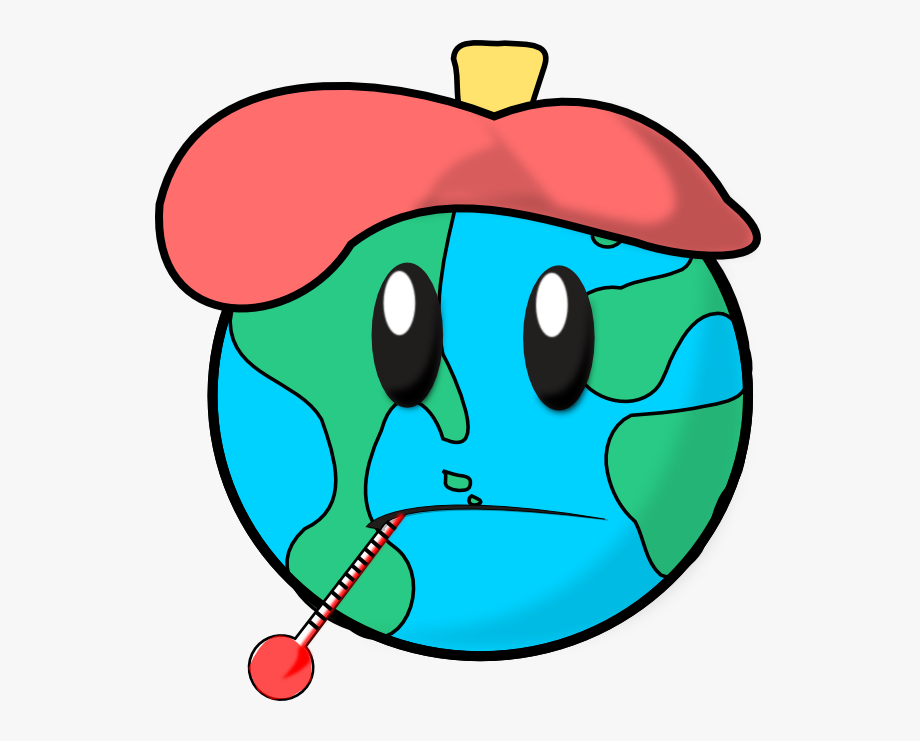Sick global warming png. Clipart earth kawaii