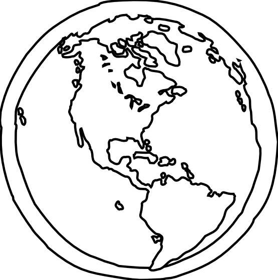 clipart earth line drawing