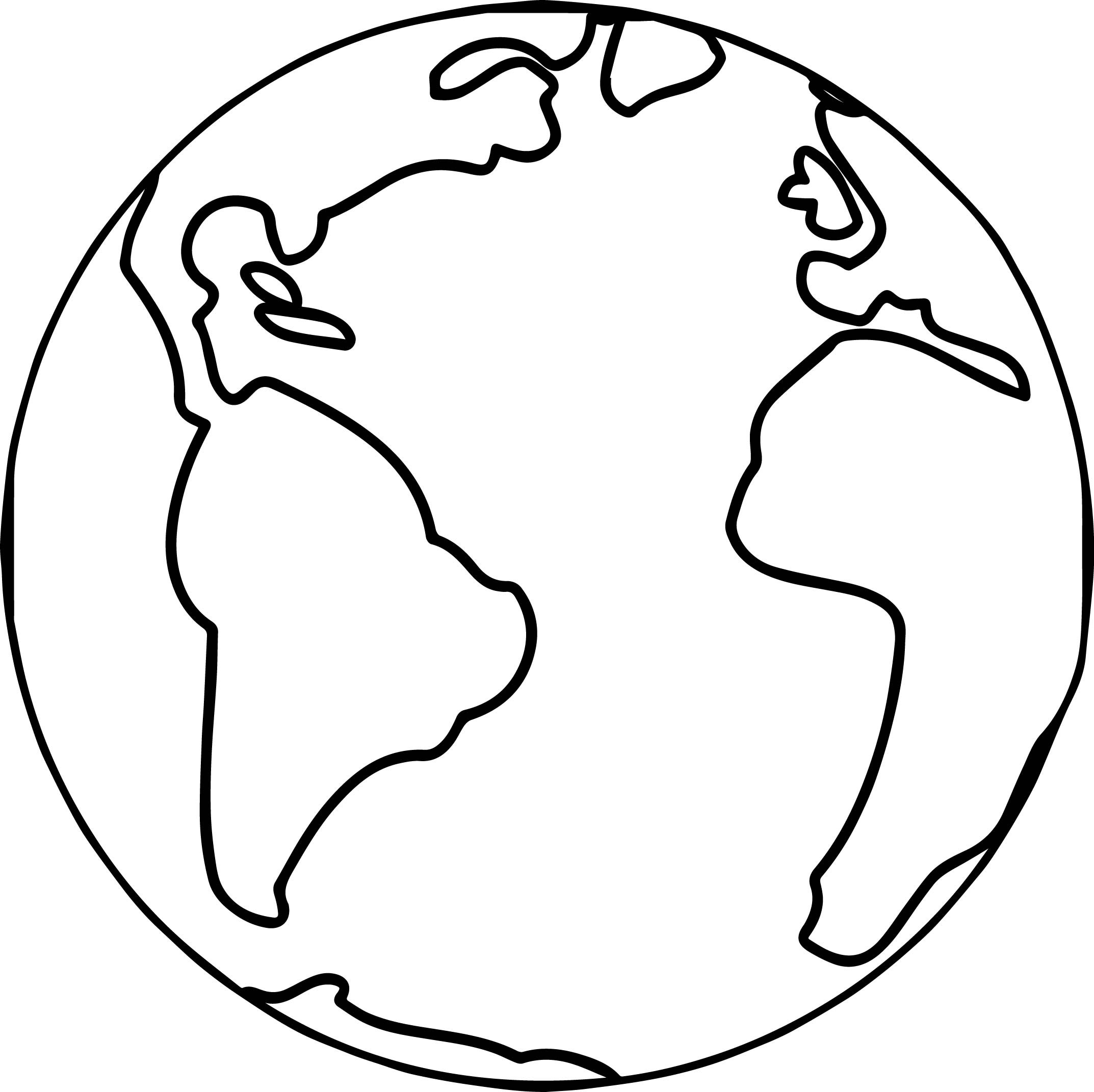 clipart earth line drawing