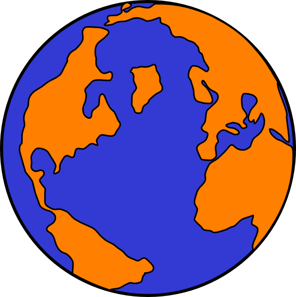And blue globe clip. Earth clipart orange
