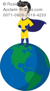clipart earth superhero