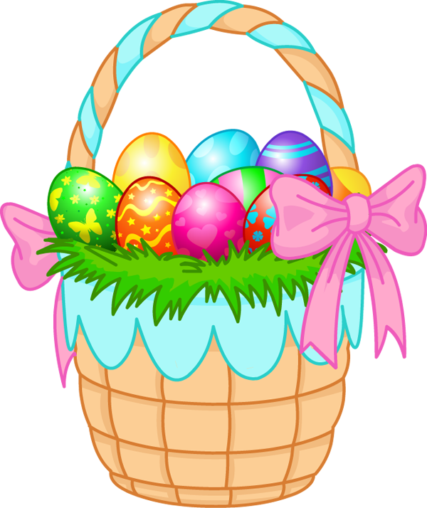 Printable baskets coloring pages. Easter clipart treat