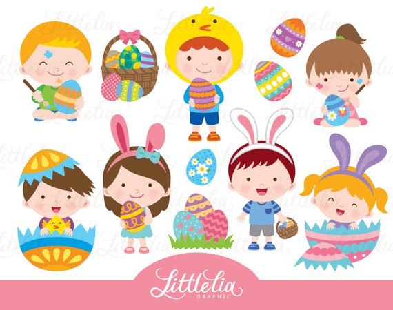 clipart easter kid