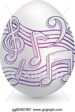 Vector musical notation on. Easter clipart music