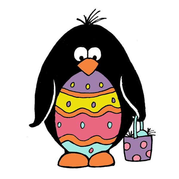 Clipart penquin easter. Penguin rubber stamp sku