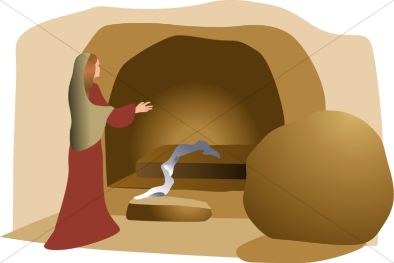 Clipart easter tomb. Open with linen 