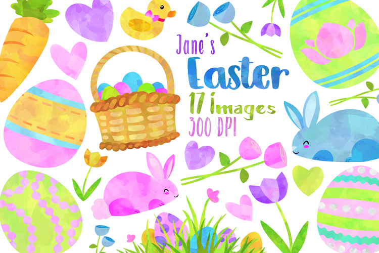clipart easter watercolor