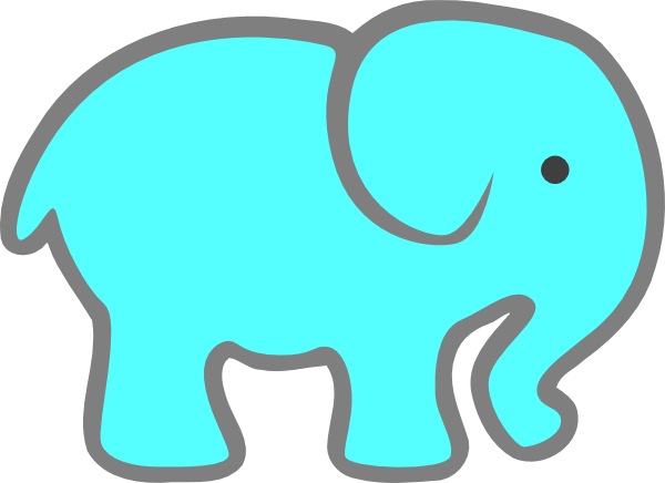 Clipart elephant aqua. Clip art vector 