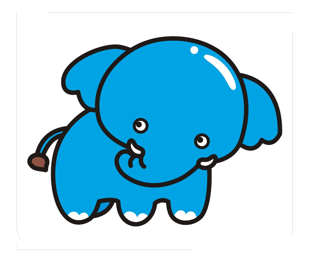 Cartoon animation avatar blue. Clipart elephant aqua