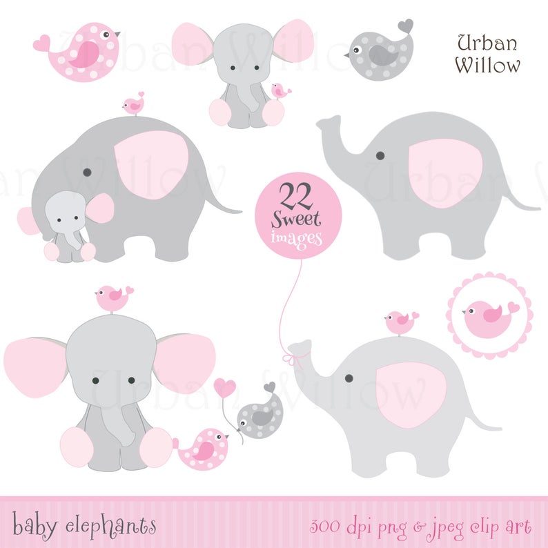 clipart elephant baby girl
