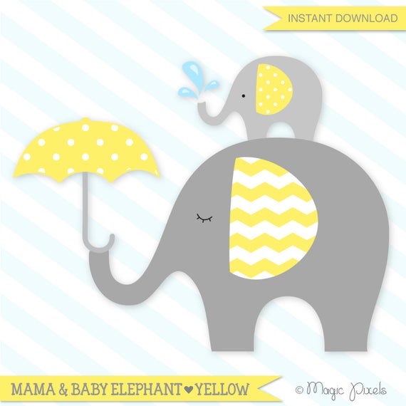 clipart elephant baby shower