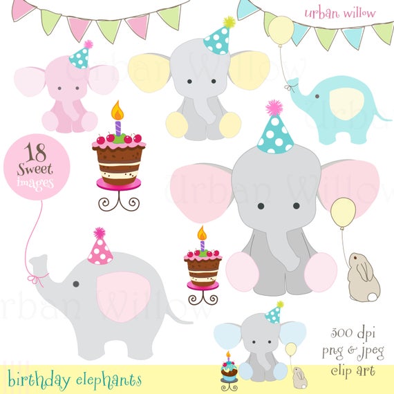 elephants clipart birthday
