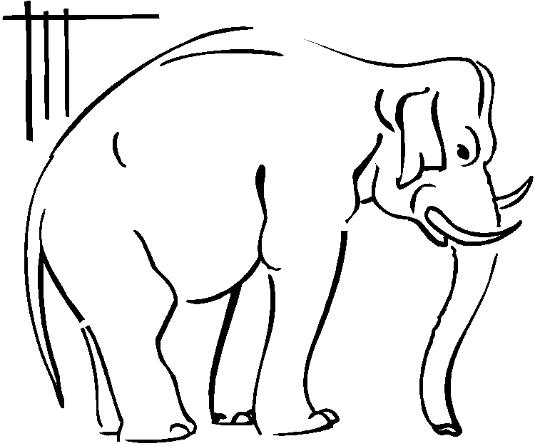 clipart elephant coloring