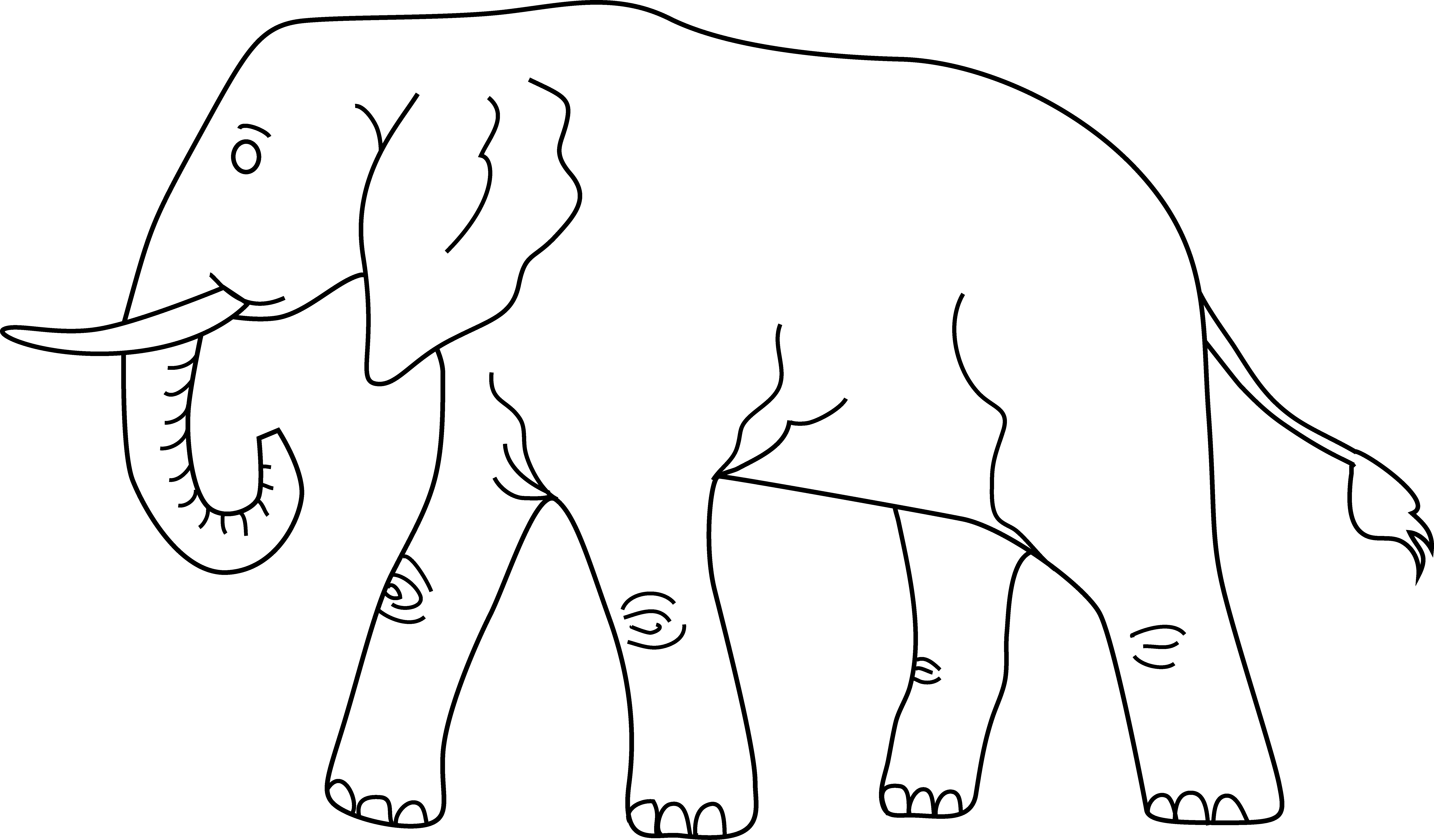 endangered elephant drawing outline