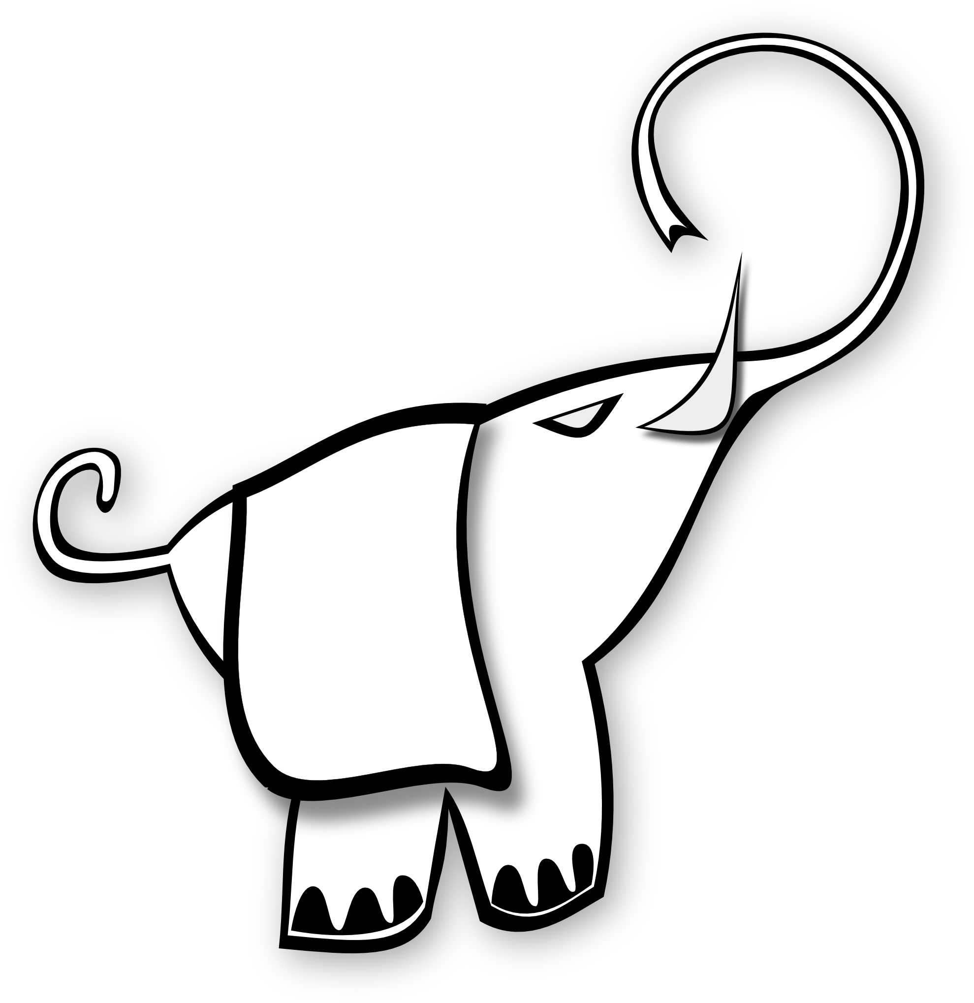 clipart elephant coloring