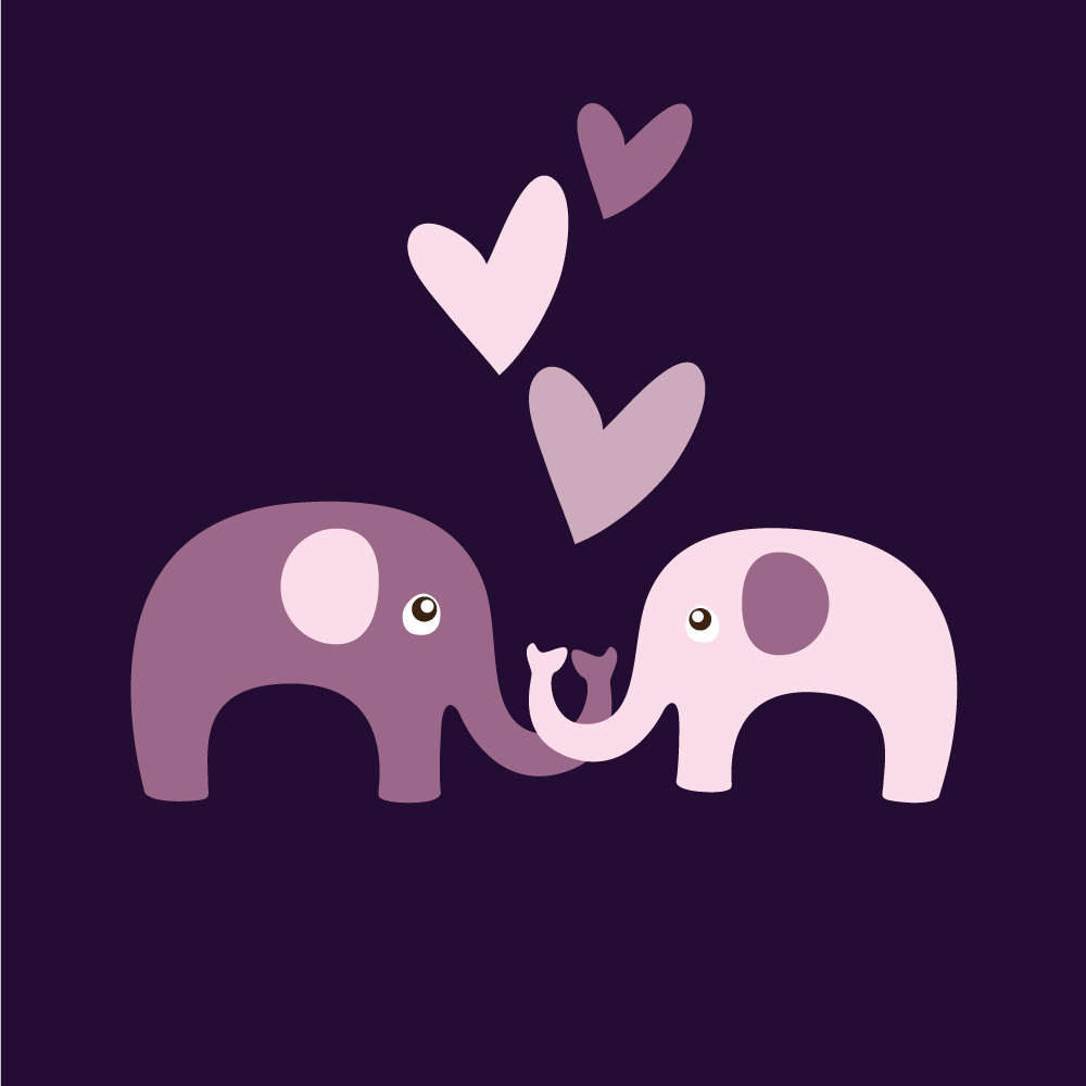 clipart elephant couple